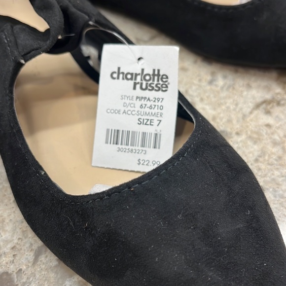 Charlotte Russe vegan suede  ankle tie flats - Picture 6 of 7